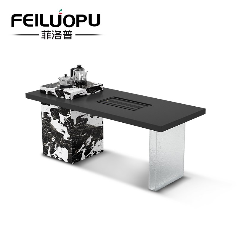 意式岩板茶台家用小茶p桌轻奢极简高级感小型泡茶桌阳台茶桌椅组