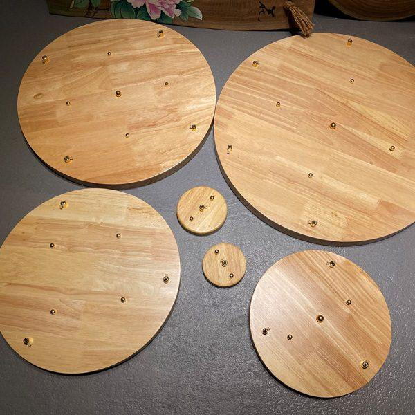 实木吸顶盘 圆盘长盘三头四头长排竹艺组合吊灯配件 多孔明装灯座