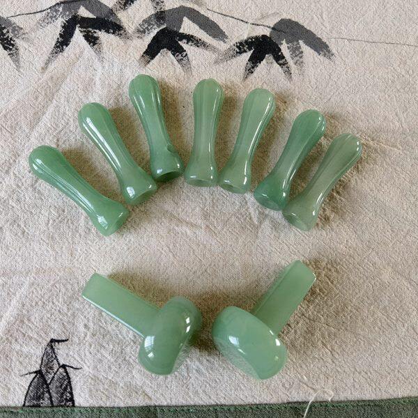 古琴玉轸 雁足整体雕刻 玉足  白玉琴轸 金丝玉琴轸配古琴绒扣