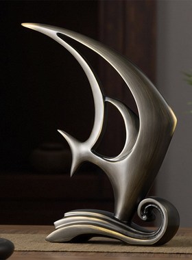 纯铜年年有余招财鱼摆件客厅办公室家居装饰品店铺开业高档工艺品