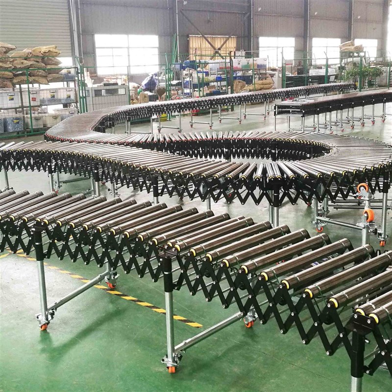 电动滚筒伸缩输送机多锲带装卸货传送带 伸缩滚筒线卸货滑梯