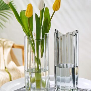 玻璃花瓶透明创意简约水养插花玫瑰百合家用北欧网红轻奢装饰花烧