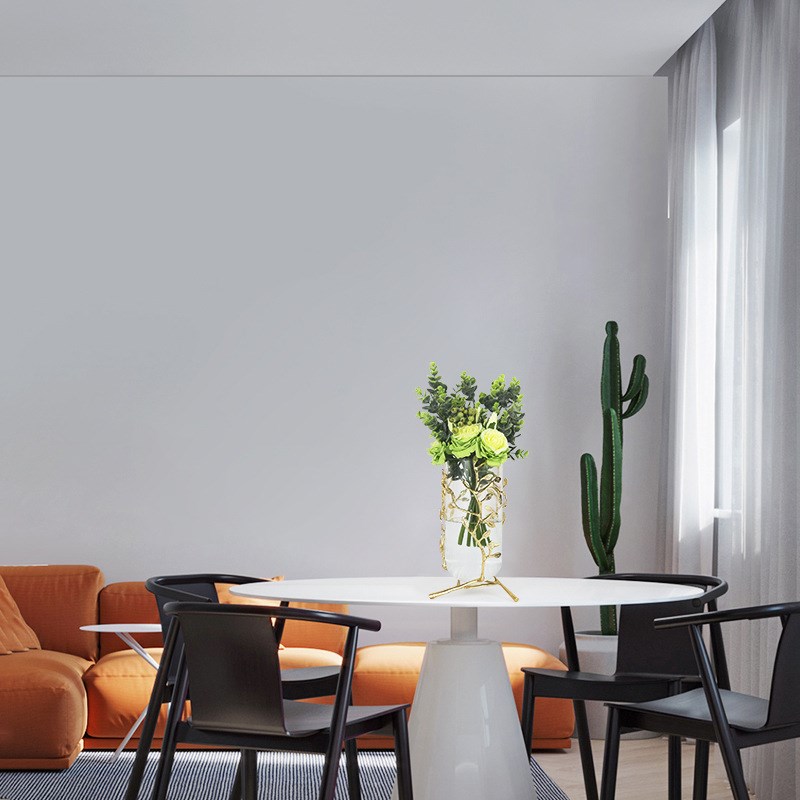 客厅家居摆件合金花瓶摆件电镀拉丝家居装饰品金属摆件