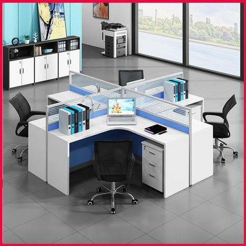 职员办公桌椅组合简约现代三人位办公桌子办公室财务室屏风办公桌