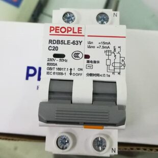 人民电器 小体积漏电断路器RDB5LE-63Y/2P 15MA 15毫安 量大价优