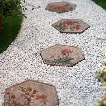 中式户外庭院摆件创意汀步石花园地面装饰踏步石地砖院子园林草坪