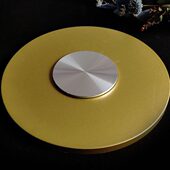 金色酒店餐桌玻璃转盘底座 圆型餐桌玻璃转盘底座 饭店转盘底座