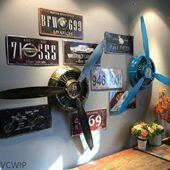 l1s复古酒吧工业风墙面装 饰loft飞机头挂件饭店民宿客厅创意店铺