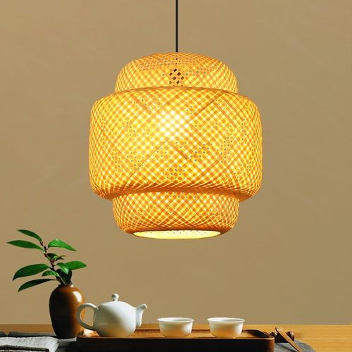 日式竹编灯笼灯禅意茶q室火锅店民宿商铺超市家用卧室客厅竹艺吊