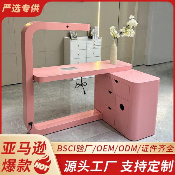 厂家美甲桌粉色简约人美甲台纹绣桌子美甲室板式美甲桌,商业/办公家具,美甲台,淘宝优惠券,粉丝福利购,淘宝优惠卷