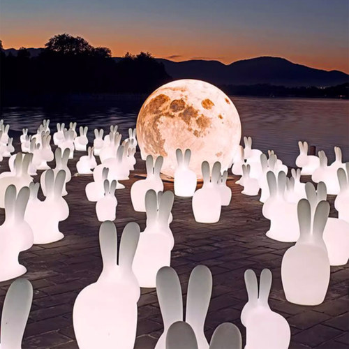 蒸客户外庭院灯别墅花园灯兔子装饰灯现代简约草坪灯室外氛围灯