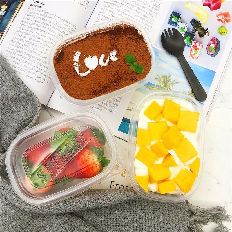 280ml一次性小盒子 长方形打包盒日式豆乳木糠蛋糕芒果榴莲千层盒