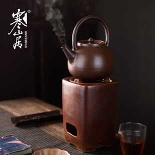 寒山居仿古炭火茶炉烧水煮茶提梁壶干烧不裂明火茶壶煎药壶老火炉