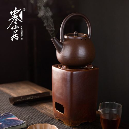 寒山居仿古炭火茶炉烧水煮茶提梁壶干烧不裂明火茶壶煎药壶老火炉