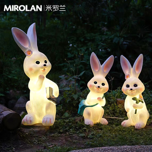 草坪灯防水庭院造景布置发光兔子灯户外动物灯花园灯园林景观灯