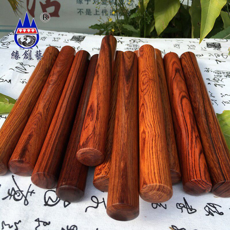 红木擀面杖缅甸红酸枝整木料压面赶饺皮30cm实木质面棍珠子料包邮