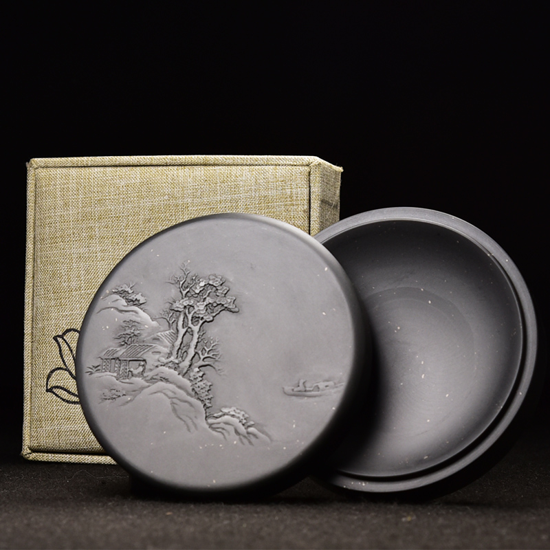 精品高档文房四宝天然原石清仓安徽歙县老坑金星黑龙尾歙砚端砚书