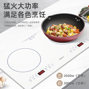 艾美澳嵌入式单灶双灶电磁炉家用电磁灶多功能智能双头灶大功率