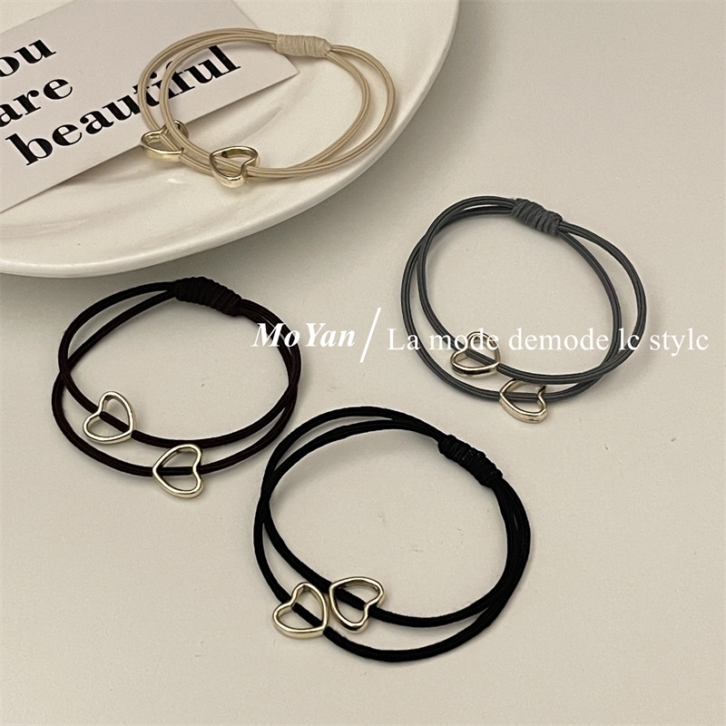 简约发圈~镂空爱心头绳高弹力橡皮筋扎头发马尾发绳女2023年新款