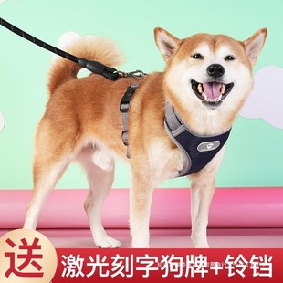 狗狗牵引绳胸背带狗绳子大小中型犬宠物用品柴犬小狗项圈脖圈遛狗