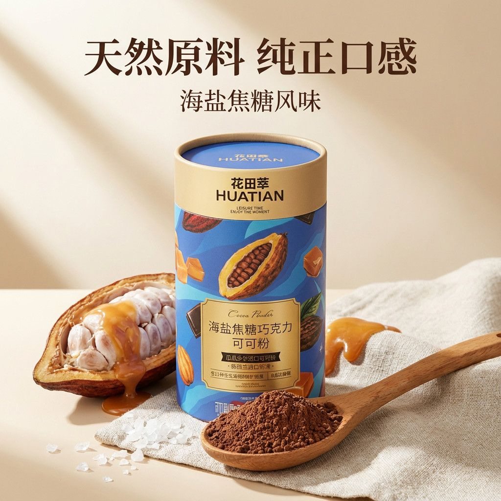 花田萃热可可牛奶巧克力冲饮热巧克力冲泡速溶轻卡早餐代餐coco粉,咖啡/麦片/冲饮,可可/巧克力饮品,淘宝优惠券,粉丝福利购,淘宝优惠卷