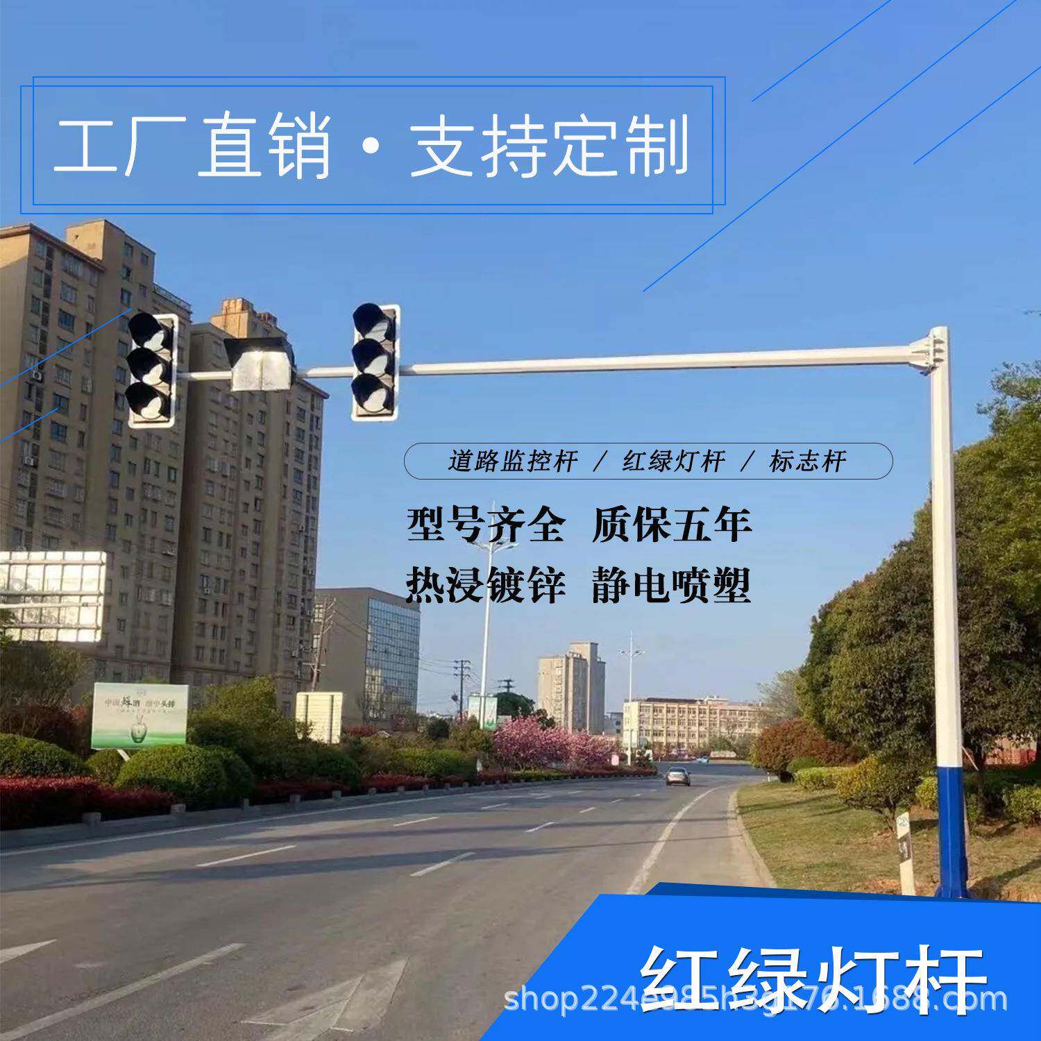 监控杆镀锌监控杆交通信号灯杆小区监控立杆八角红绿灯立杆