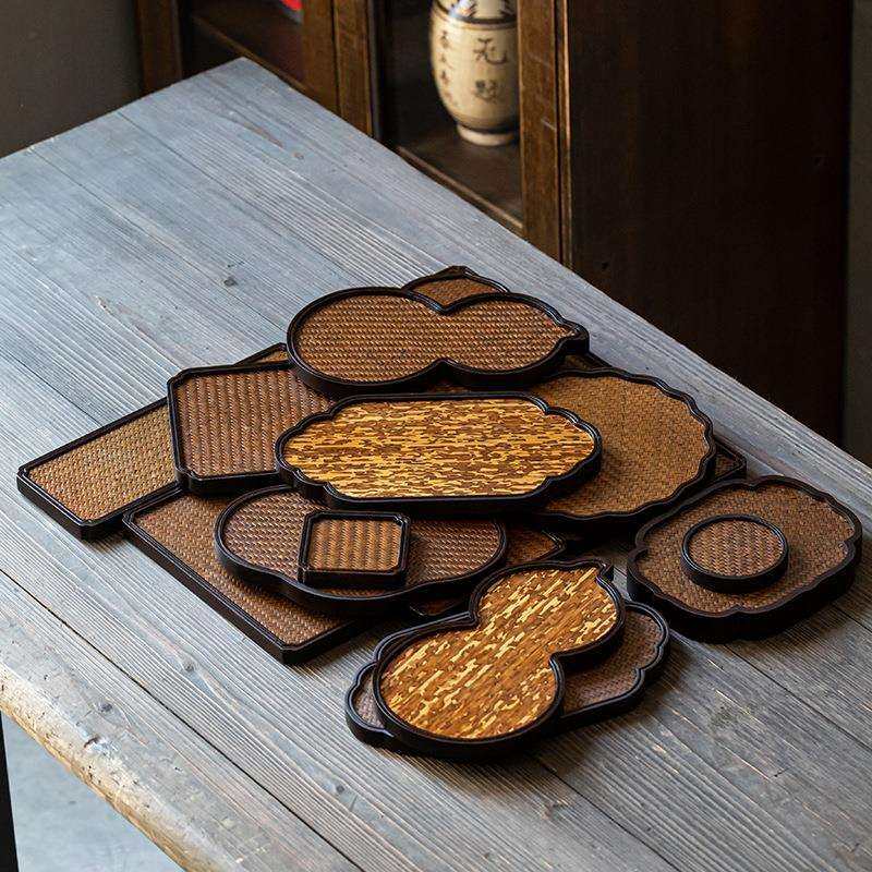 重竹席面茶盘单层干泡台壶承中式简约小号宋席茶托杯垫户外茶具,农用物资,其他肥料,淘宝优惠券,粉丝福利购,淘宝优惠卷