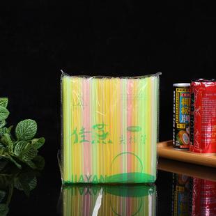 一次性珍珠奶茶吸管塑料彩色尖插管户外饮料吸管17CM直销