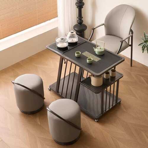 意式轻奢个性茶桌椅组合家用阳台小户型一体现代简约移动小茶几好