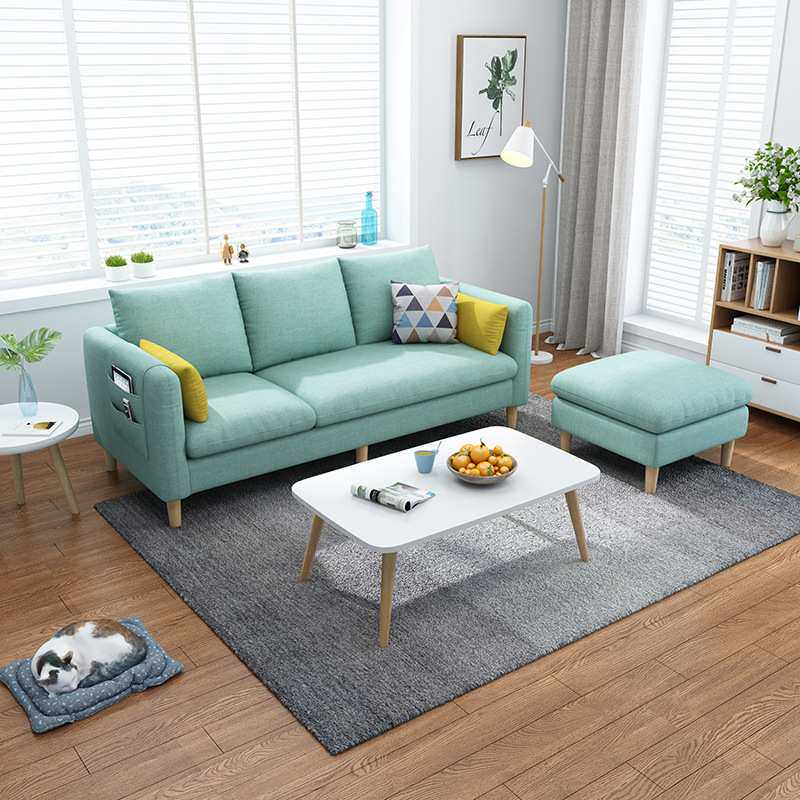 现代简约布艺沙发小户型沙发可拆洗款客厅出租房单双三人直排组合