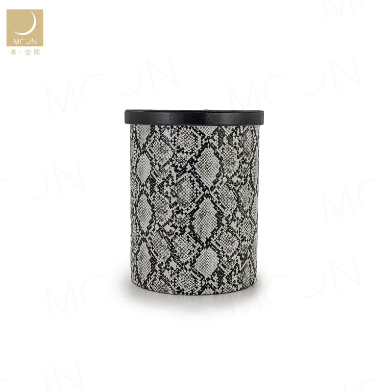 MOON慕空间样板房蛇皮圆桶收纳盒衣帽间衣柜收纳箱软装摆件装饰品