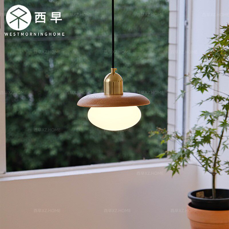 西早 新款日式复古侘寂风卧室床头吊灯 南洋风餐厅阳台走廊民宿灯