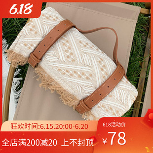 野餐垫波洒米亚户外露营沙滩加厚桌面野餐布草坪地垫毯ins风流苏