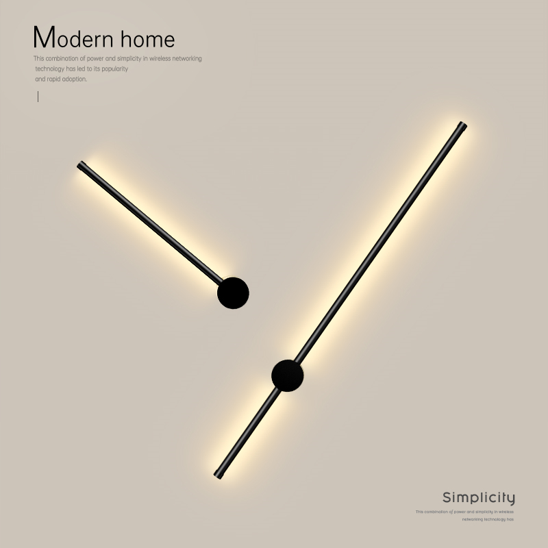 简约现代LED壁灯长条灯创意卧室灯牀头灯客厅背景墙灯楼梯走道灯