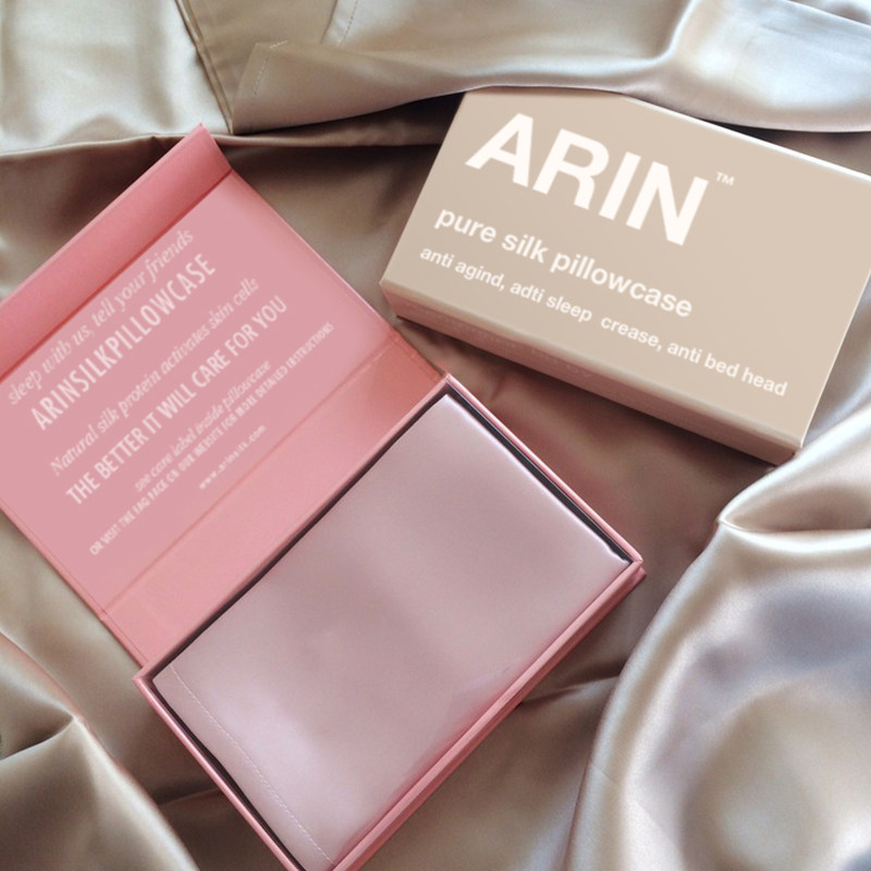 ARIN重磅22姆米真丝枕套天然桑蚕丝枕巾节日送礼物双面单人非一对