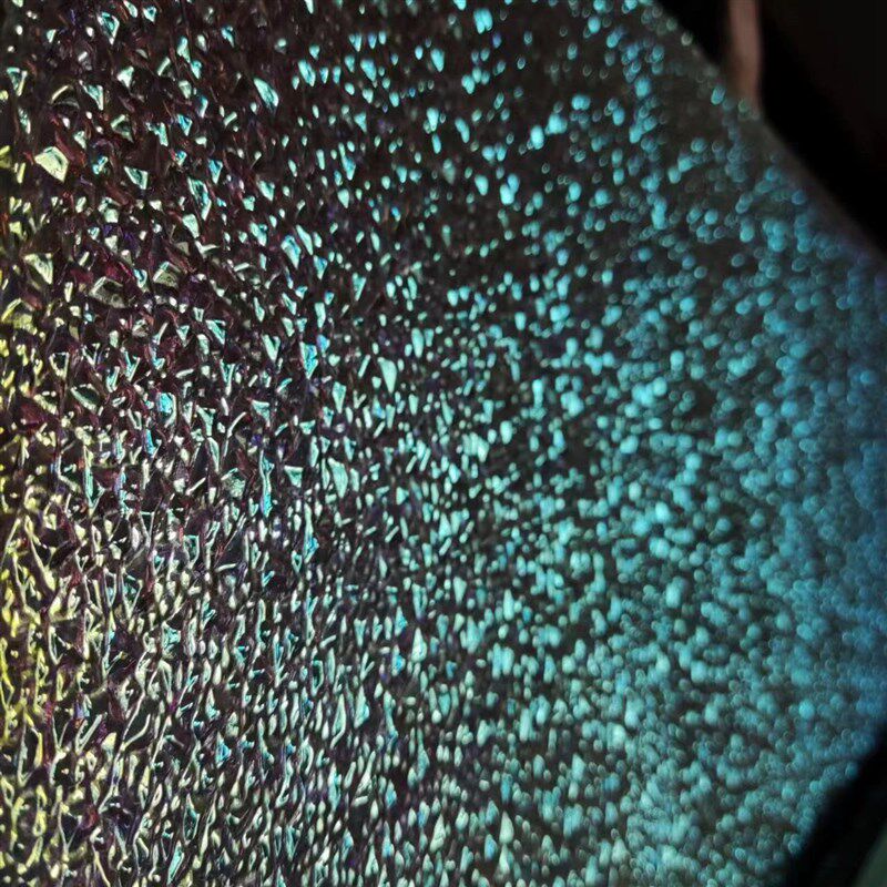 定制五彩钻石压花玻璃变色艺术工艺玻璃屏风隔断酒吧KTV装饰设计