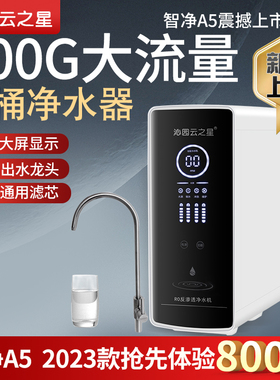 沁园云之星家用厨房800G大流量无桶反渗透净水器汇通RO膜直饮水机