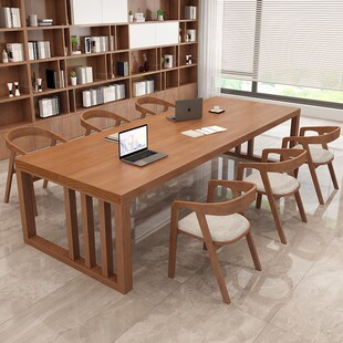实木长条客厅书桌大书桌简约定制桌书法写字办公电脑桌儿童学习桌