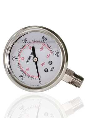 供全不锈钢压力表耐震充油压力表径向立装YNBF60 1000kPa 1/4NPT