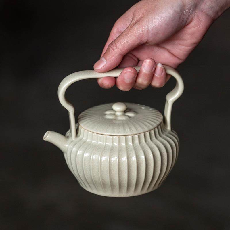 条纹日式手工苏打釉煮茶壶家用开片可养提梁泡茶壶陶瓷茶具专用壶,收纳整理,烫衣板及配件,淘宝优惠券,粉丝福利购,淘宝优惠卷