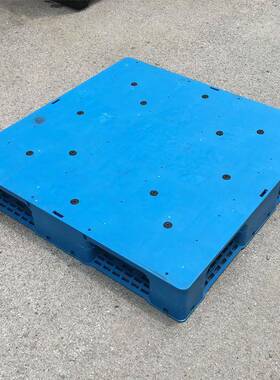 供应1111平板焊接田字塑料托盘1100*1100*150蓝色田字型重型栈板