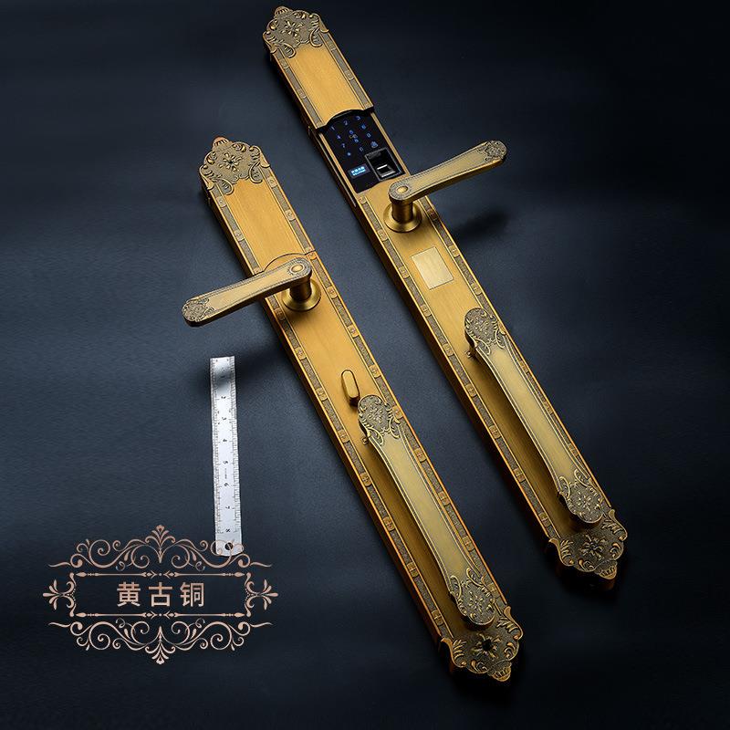 电子锁指纹锁别墅大门豪华大拉手智能锁防盗708mm长静音智能门锁