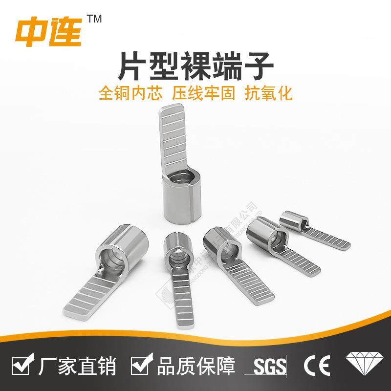 DBN1.25/2/5.5/8/14-10/14/16片型裸接线端子插片冷压紫铜线鼻子