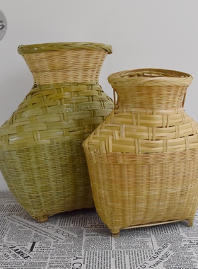 湘西传统竹编鱼篓全青皮装鱼竹篓子虾篓泥鳅黄鳝篓茶叶采摘篓包邮