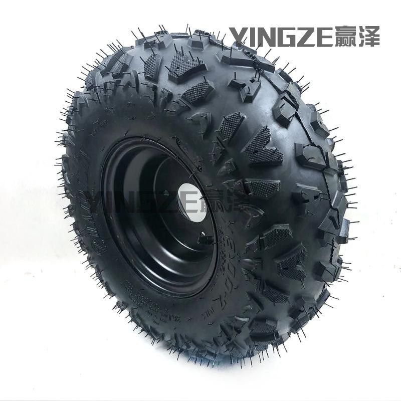 自制四轮沙滩车卡丁车配件16X8.00-7寸A字花越野真空轮胎轮毂总成