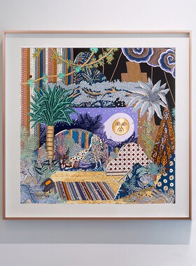 AOCA 浪漫法式轻奢真丝巾画 仲夏夜之梦 壁炉装饰画餐厅卧室挂画