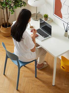 塑料椅子桌轻奢餐餐椅餐厅家用可叠放书学桌计感靠OVZ背凳子设习