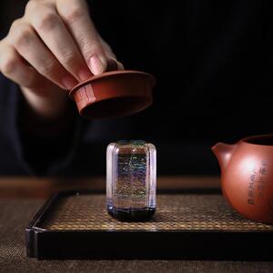 斑斓星盖置耐热无品牌/玻高端盖璃碗茶具配件茶室空用家摆件盖托