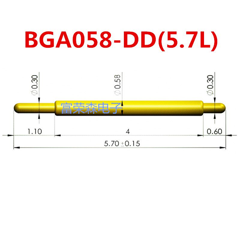 双头针BGA双头探针测试探针弹簧顶针两头圆头BGA058-DD(5.7L)