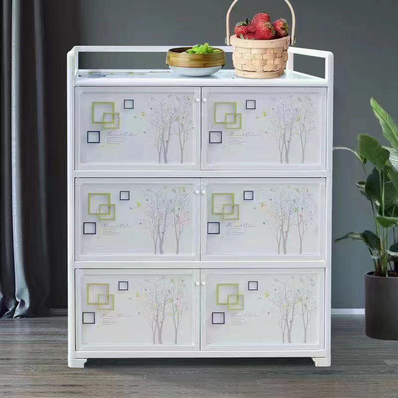 餐边柜厨房橱柜储物柜铝合金钢化玻璃茶水柜多功能碗柜家用现代简